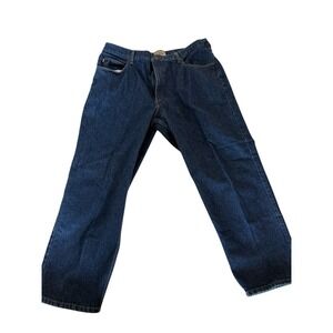 L.L. Bean men's 100% cotton relaxed fit jeans size 40 x 29 dark wash EUC